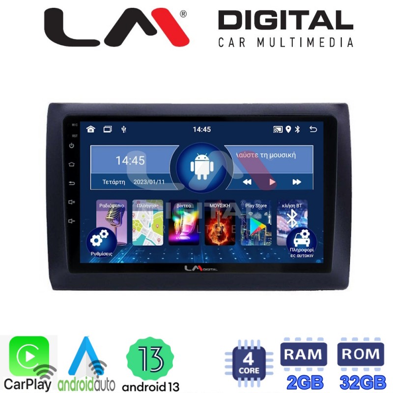 LM Digital - LM ZN4466 GPS Οθόνη OEM Multimedia Αυτοκινήτου για Fiat Stilo 2001 &gt; 2007 (CarPlay/AndroidAuto/BT/GPS/WIFI/GPRS)