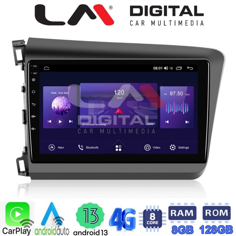 LM Digital - LM ZT8630 GPS Οθόνη OEM Multimedia Αυτοκινήτου για Honda Civic 2012 &gt; 2016 (CarPlay/AndroidAuto/BT/GPS/WIFI/GPRS)