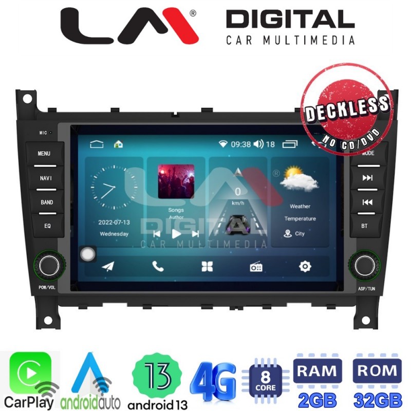 LM Digital - LM R8093 GPS Οθόνη OEM Multimedia Αυτοκινήτου για MERCEDES C (W203) 04&gt;07, CLC 04&gt;08 (CarPlay/AndroidAuto/BT/GPS/WIFI/GPRS)