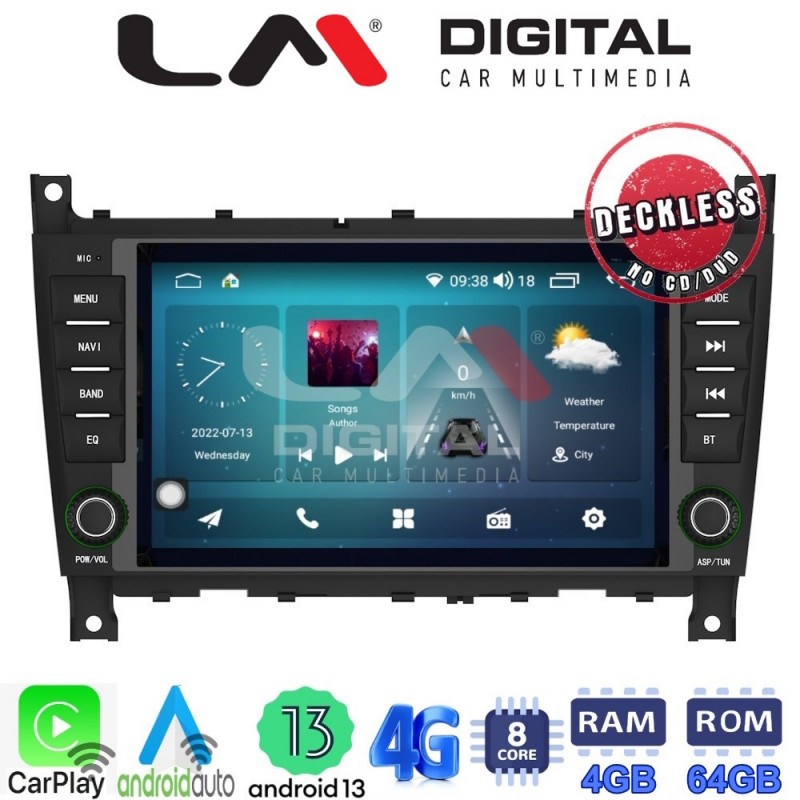 LM Digital - LM C8093 GPS Οθόνη OEM Multimedia Αυτοκινήτου για MERCEDES C (W203) 04&gt;07, CLC 04&gt;08 (CarPlay/AndroidAuto/BT/GPS/WIFI/GPRS)