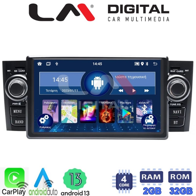 LM Digital - LM V4260 GPS Οθόνη OEM Multimedia Αυτοκινήτου για Fiat Punto 2005 &gt; 2012 (CarPlay/AndroidAuto/BT/GPS/WIFI/GPRS)