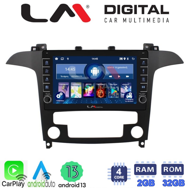 LM Digital - LM ZG4003 GPS Οθόνη OEM Multimedia Αυτοκινήτου για Ford S-Max 2006 &gt; 2014 (CarPlay/AndroidAuto/BT/GPS/WIFI/GPRS)