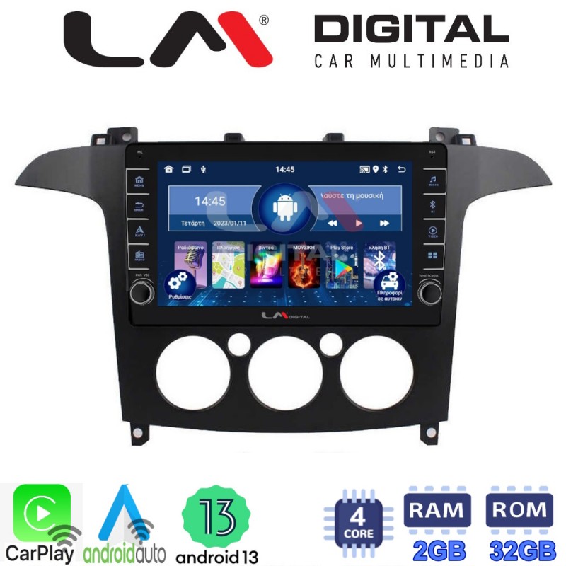 LM Digital - LM ZG4003A GPS Οθόνη OEM Multimedia Αυτοκινήτου για Ford S-Max 2006 &gt; 2014 (CarPlay/AndroidAuto/BT/GPS/WIFI/GPRS)