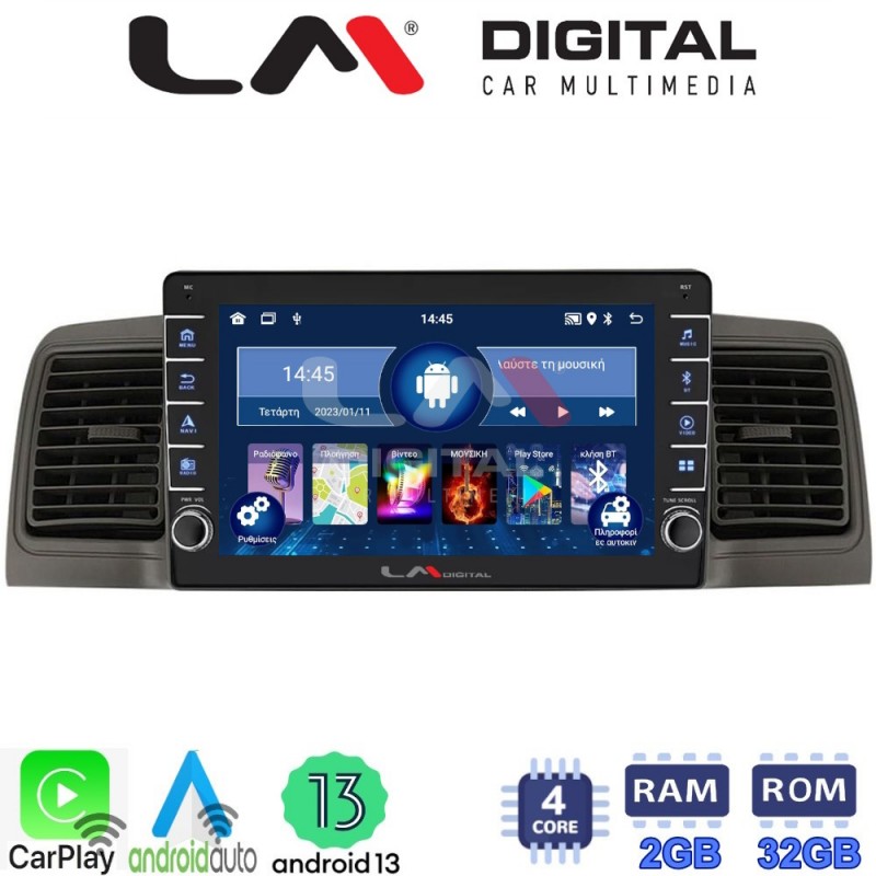 LM Digital - LM ZG4010 GPS Οθόνη OEM Multimedia Αυτοκινήτου για Toyota Corolla 2000-2007  (CarPlay/AndroidAuto/BT/GPS/WIFI/GPRS)