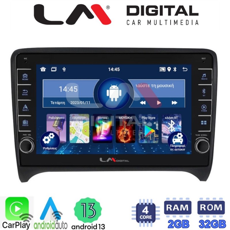 LM Digital - LM ZG4078 GPS Οθόνη OEM Multimedia Αυτοκινήτου για AUDI TT  2007 &gt; 2014 (CarPlay/AndroidAuto/BT/GPS/WIFI/GPRS)