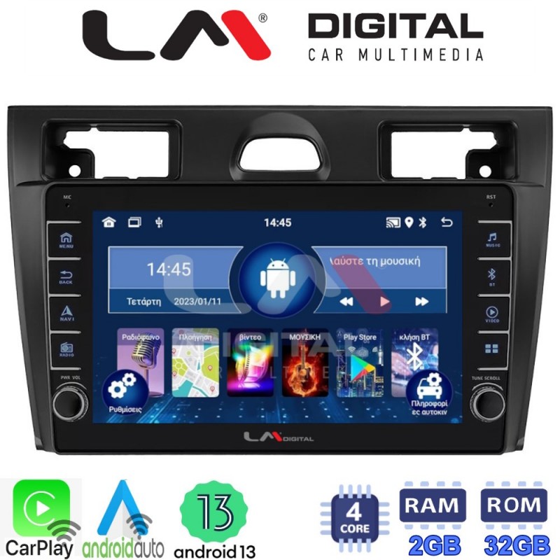 LM Digital - LM ZG4140B GPS Οθόνη OEM Multimedia Αυτοκινήτου για Ford Fiesta 2006 -&gt; 2008 (CarPlay/AndroidAuto/BT/GPS/WIFI/GPRS)