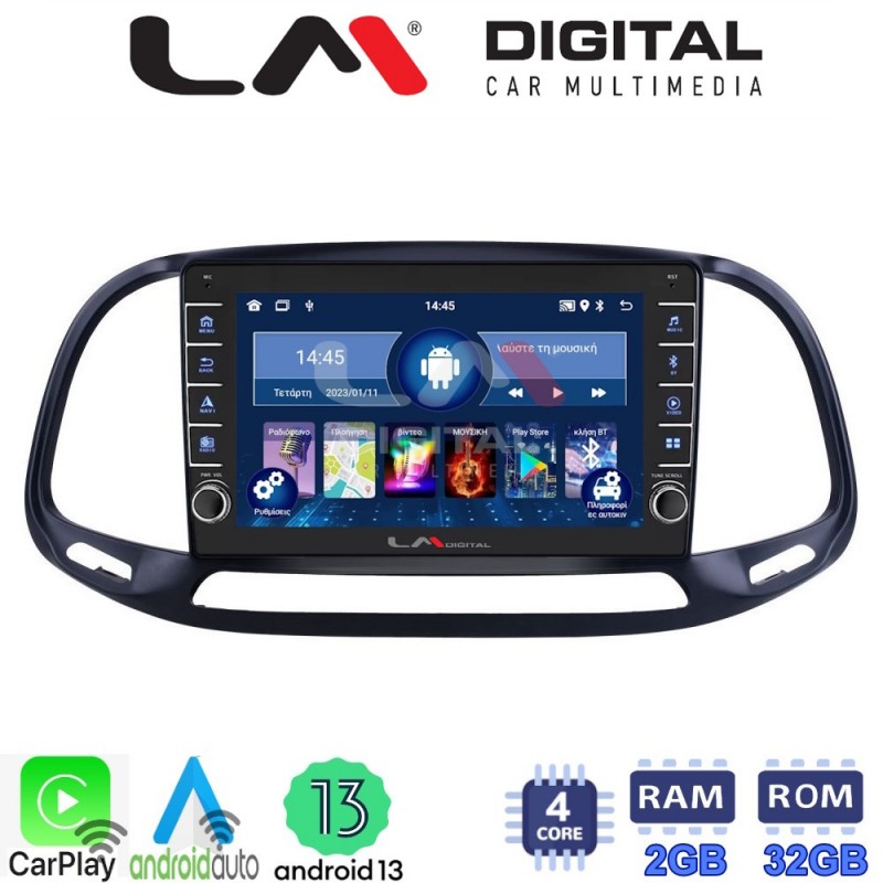 LM Digital - LM ZG4197 GPS Οθόνη OEM Multimedia Αυτοκινήτου για Fiat Doblo - Combo 2015 &gt; 2018 (CarPlay/AndroidAuto/BT/GPS/WIFI/GPRS)