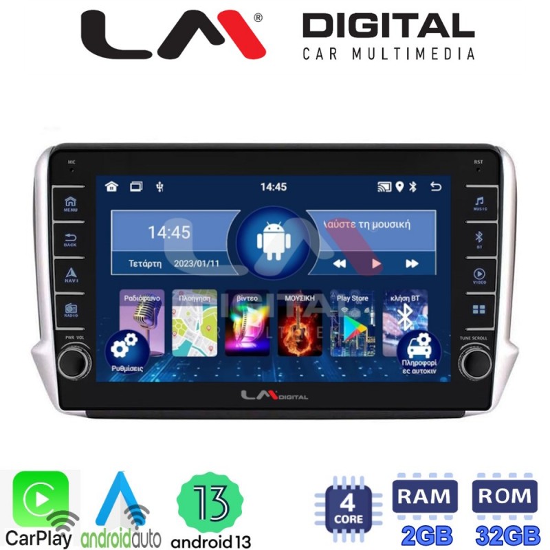 LM Digital - LM ZG4374 GPS Οθόνη OEM Multimedia Αυτοκινήτου για PEUGEOT 208-2008 2012&gt;  (CarPlay/AndroidAuto/BT/GPS/WIFI/GPRS)