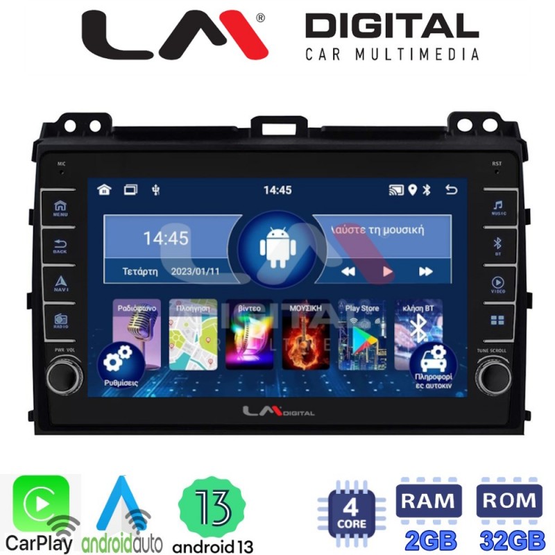 LM Digital - LM ZG4384 GPS Οθόνη OEM Multimedia Αυτοκινήτου για TOYOTA LANDCRUISER J100 2003&gt;2009   (CarPlay/AndroidAuto/BT/GPS/WIFI/GPRS)