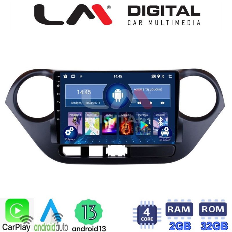 LM Digital - LM ZG4406 GPS Οθόνη OEM Multimedia Αυτοκινήτου για Hyundai i10 2014&gt; (CarPlay/AndroidAuto/BT/GPS/WIFI/GPRS)