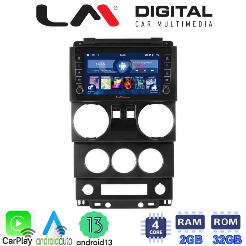 LM Digital - LM ZG4748 GPS Οθόνη OEM Multimedia Αυτοκινήτου για JEEP WRANGLER 2007 &gt; 2011 (CarPlay/AndroidAuto/BT/GPS/WIFI/GPRS)