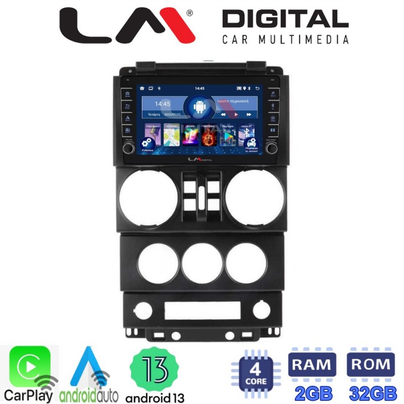 LM Digital - LM ZG4748B GPS Οθόνη OEM Multimedia Αυτοκινήτου για JEEP WRANGLER 2007 &gt; 2011 (CarPlay/AndroidAuto/BT/GPS/WIFI/GPRS)