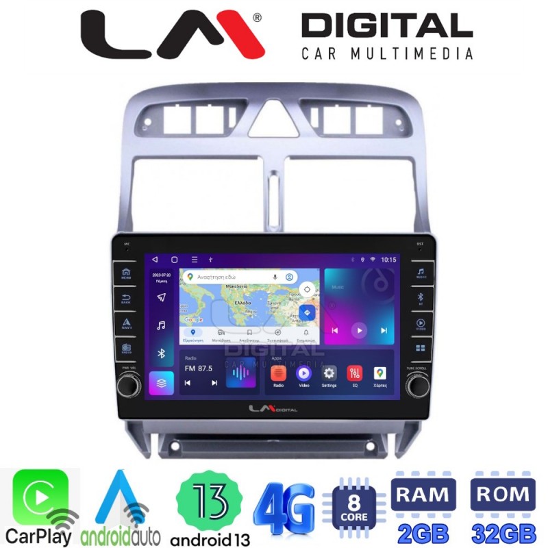 LM Digital - LM ZG8017 GPS Οθόνη OEM Multimedia Αυτοκινήτου για PEUGEOT 307 2001 &gt; 2008  (CarPlay/AndroidAuto/BT/GPS/WIFI/GPRS)