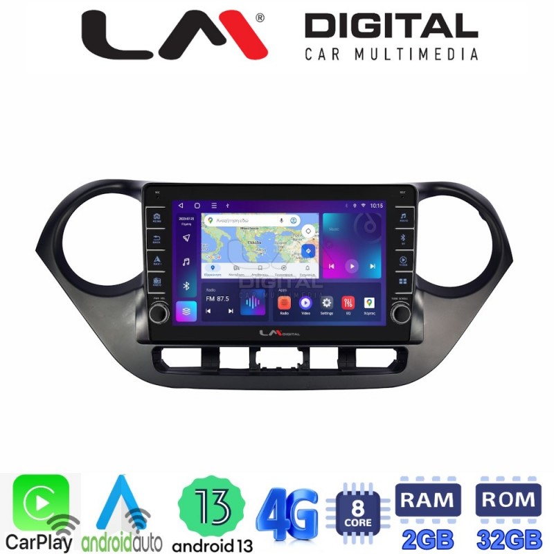 LM Digital - LM ZG8406 GPS Οθόνη OEM Multimedia Αυτοκινήτου για Hyundai i10 2014&gt; (CarPlay/AndroidAuto/BT/GPS/WIFI/GPRS)