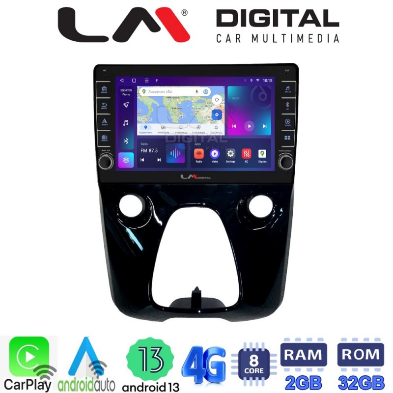 LM Digital - LM ZG8564 GPS Οθόνη OEM Multimedia Αυτοκινήτου για Aygo & C1 & 107 14&gt; (CarPlay/AndroidAuto/BT/GPS/WIFI/GPRS)