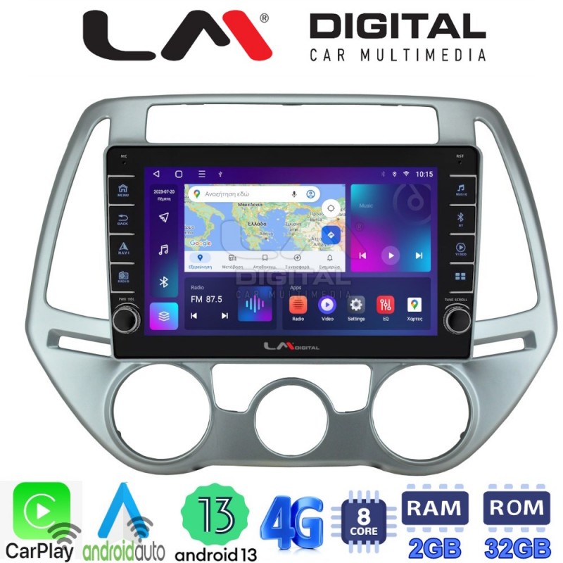 LM Digital - LM ZG8839 GPS Οθόνη OEM Multimedia Αυτοκινήτου για HYUNDAI i20 2008&gt;2013 (CarPlay/AndroidAuto/BT/GPS/WIFI/GPRS)