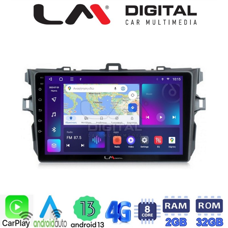 LM Digital - LM ZE8063 GPS Οθόνη OEM Multimedia Αυτοκινήτου για TOYOTA COROLLA 2006&gt;2012  (CarPlay/AndroidAuto/BT/GPS/WIFI/GPRS)