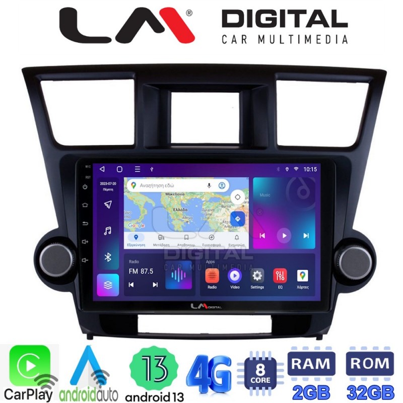 LM Digital - LM ZE8089 GPS Οθόνη OEM Multimedia Αυτοκινήτου για Toyota Highlander 2008 &gt; 2015 (CarPlay/AndroidAuto/BT/GPS/WIFI/GPRS)