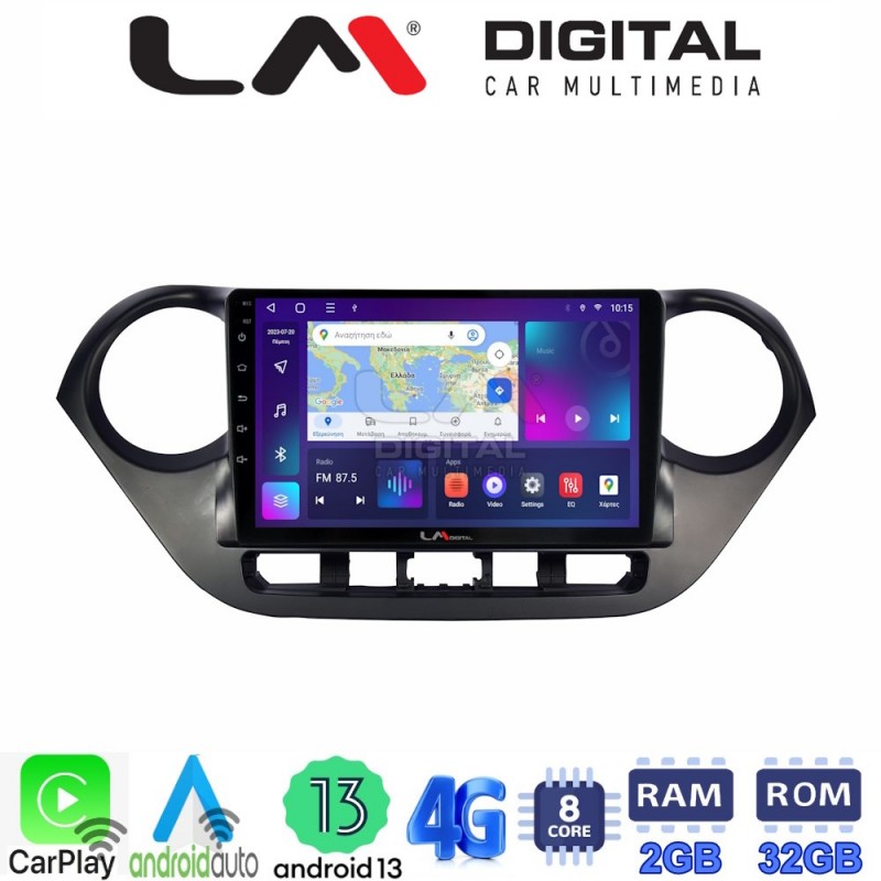 LM Digital - LM ZE8406 GPS Οθόνη OEM Multimedia Αυτοκινήτου για Hyundai i10 2014&gt; (CarPlay/AndroidAuto/BT/GPS/WIFI/GPRS)