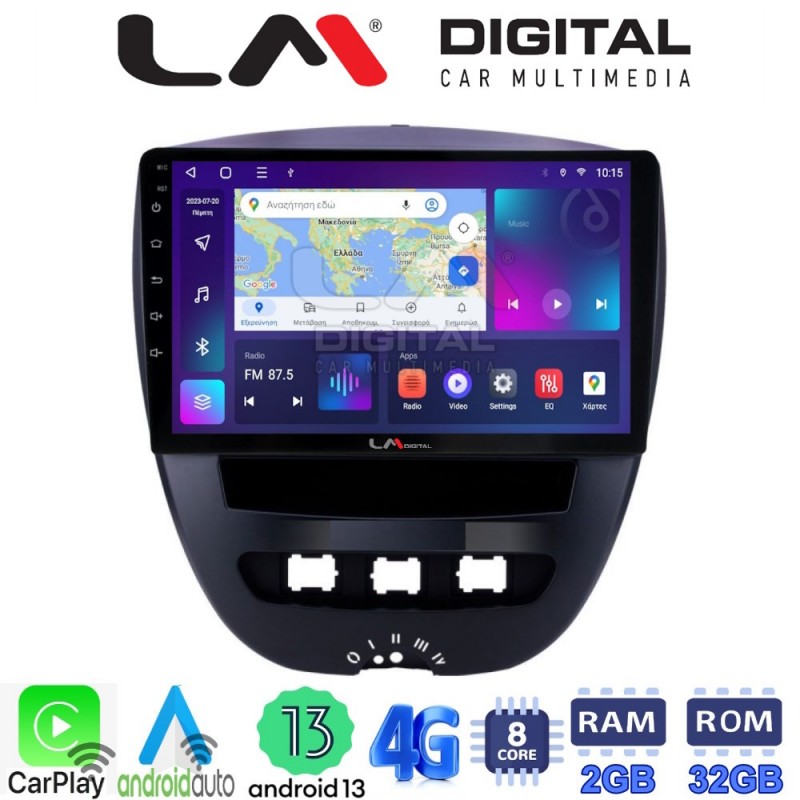 LM Digital - LM ZE8560 GPS Οθόνη OEM Multimedia Αυτοκινήτου για Aygo & C1 & 107 '05&gt;'14 (CarPlay/AndroidAuto/BT/GPS/WIFI/GPRS)