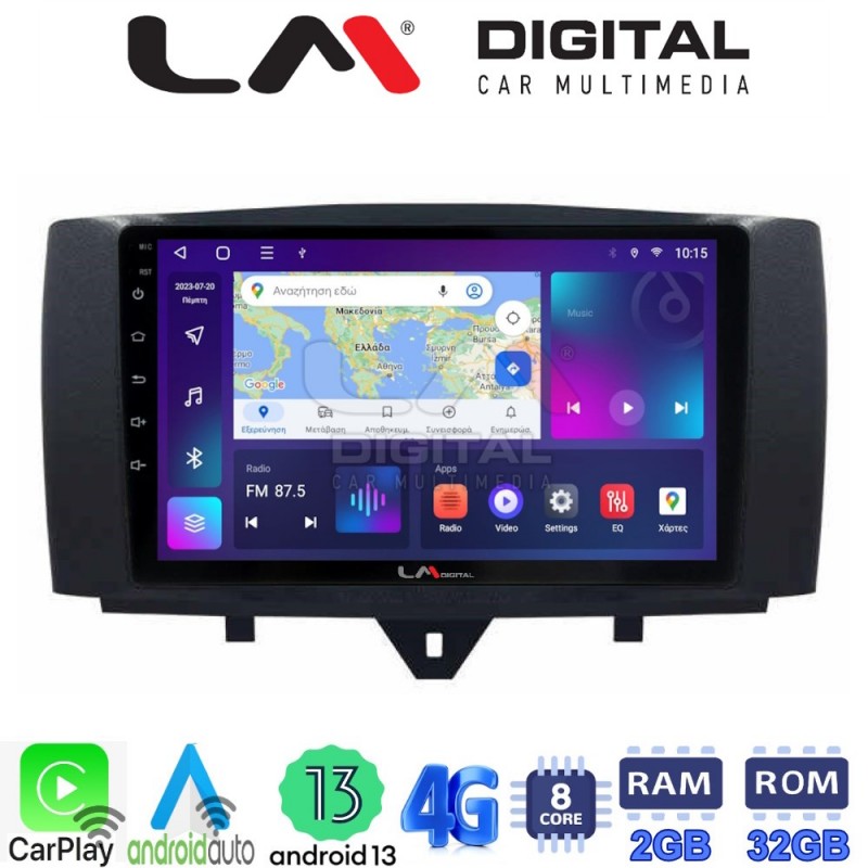 LM Digital - LM ZE8587 GPS Οθόνη OEM Multimedia Αυτοκινήτου για SMART ForTwo 2011&gt; 2015 (CarPlay/AndroidAuto/BT/GPS/WIFI/GPRS)