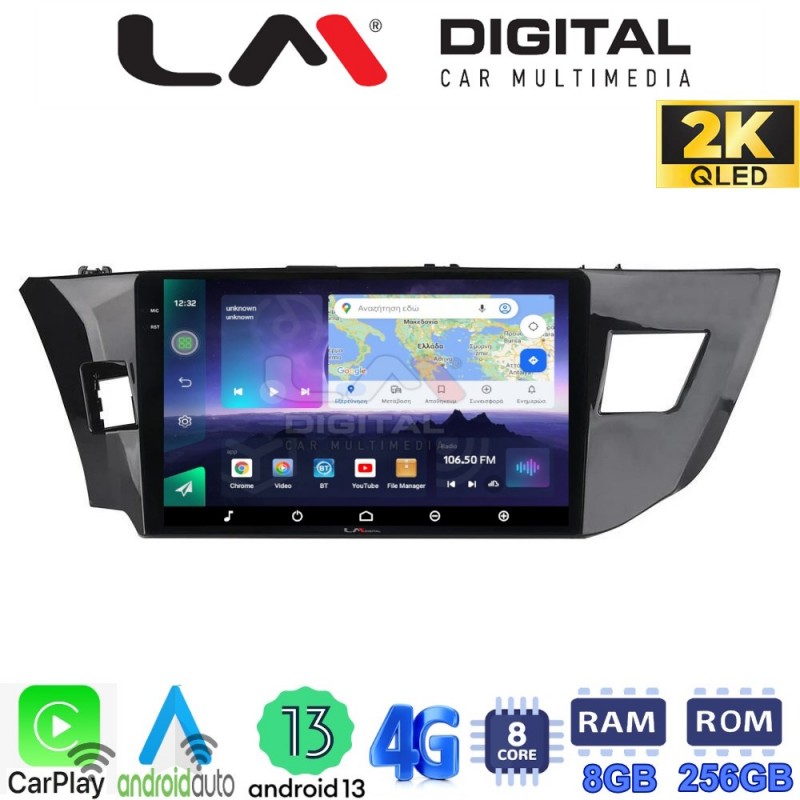 LM Digital - LM ZQ8126 GPS Οθόνη OEM Multimedia Αυτοκινήτου για TOYOTA COROLLA 2013&gt;2016 (CarPlay/AndroidAuto/BT/GPS/WIFI/GPRS)