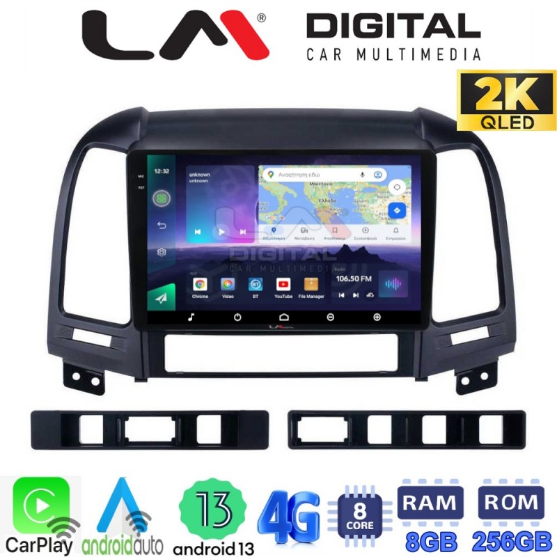 LM Digital - LM ZQ8239 GPS Οθόνη OEM Multimedia Αυτοκινήτου για Hyundai SantaFe 2006 &gt; 2013 (CarPlay/AndroidAuto/BT/GPS/WIFI/GPRS)