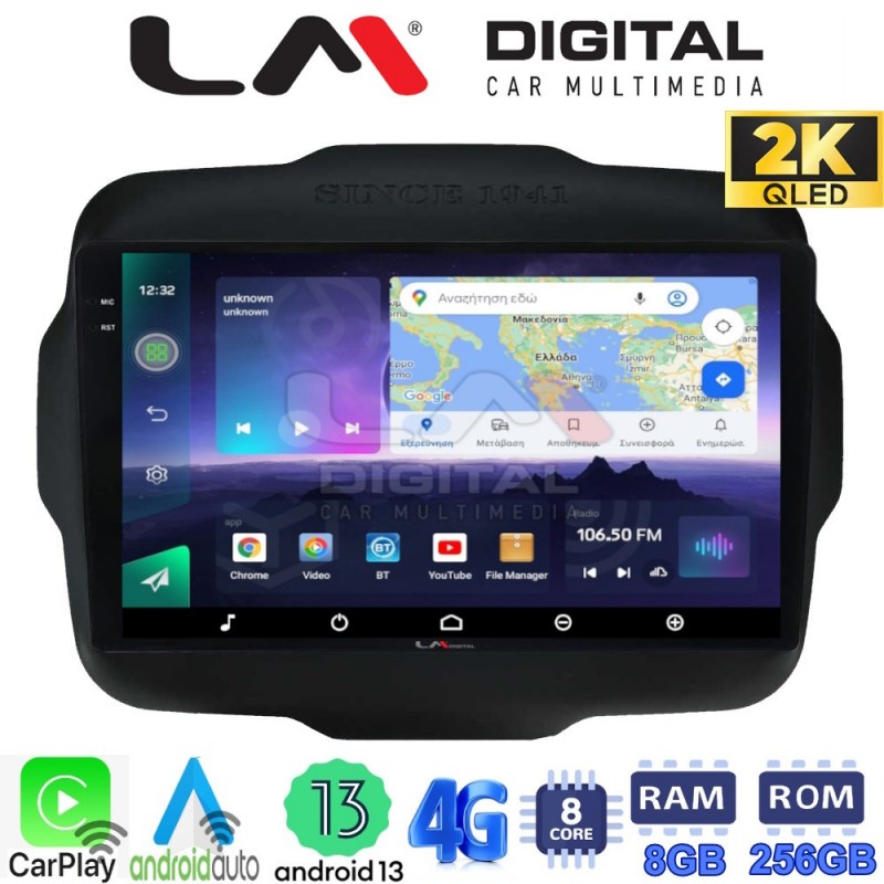 LM Digital - LM ZQ8273 GPS Οθόνη OEM Multimedia Αυτοκινήτου για Jeep Gran Cherokee 2014 &gt; (CarPlay/AndroidAuto/BT/GPS/WIFI/GPRS)