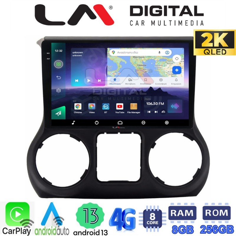 LM Digital - LM ZQ8745 GPS Οθόνη OEM Multimedia Αυτοκινήτου για JEEP WRANGLER 2011&gt;2018 (CarPlay/AndroidAuto/BT/GPS/WIFI/GPRS)