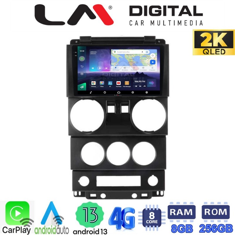 LM Digital - LM ZQ8748B GPS Οθόνη OEM Multimedia Αυτοκινήτου για JEEP WRANGLER 2007 &gt; 2011 (CarPlay/AndroidAuto/BT/GPS/WIFI/GPRS)