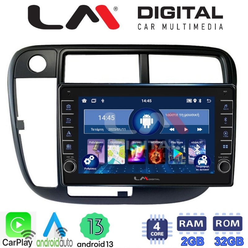 LM Digital - LM ZG4377 GPS Οθόνη OEM Multimedia Αυτοκινήτου για Honda Civic 1999 &gt; 2001 (CarPlay/AndroidAuto/BT/GPS/WIFI/GPRS)