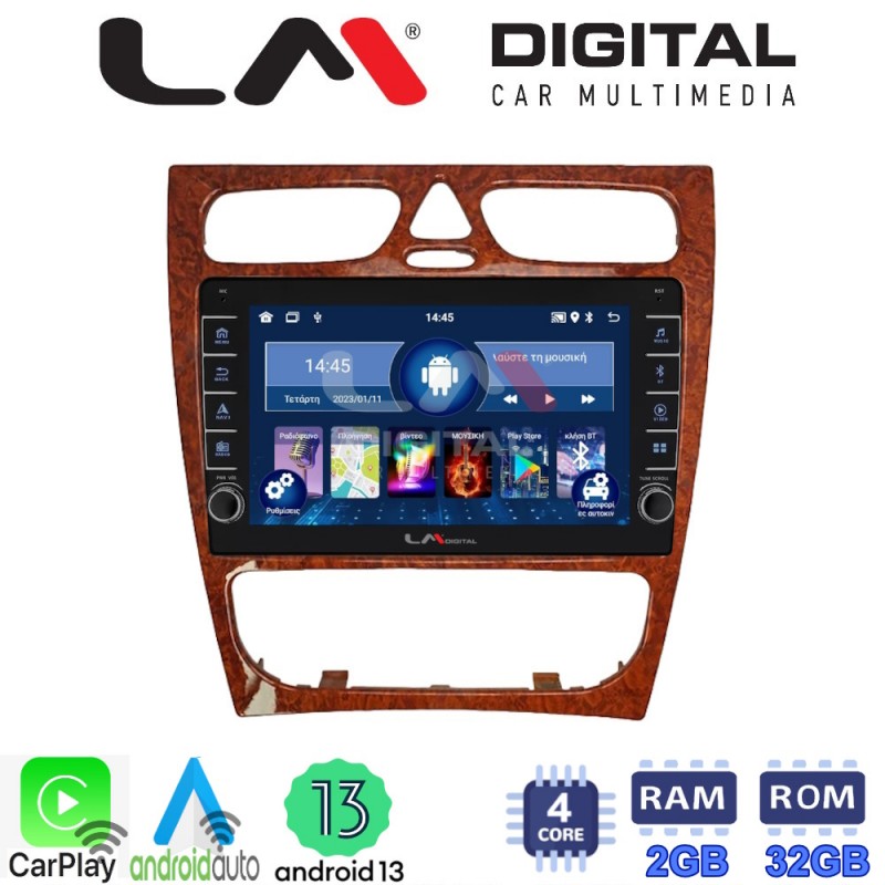 LM Digital - LM ZG4171W GPS Οθόνη OEM Multimedia Αυτοκινήτου για Mercedes C Class 1999 &gt; 2004 (Προ Facelift) (CarPlay/AndroidAuto/BT/GPS/WIFI/GPRS)