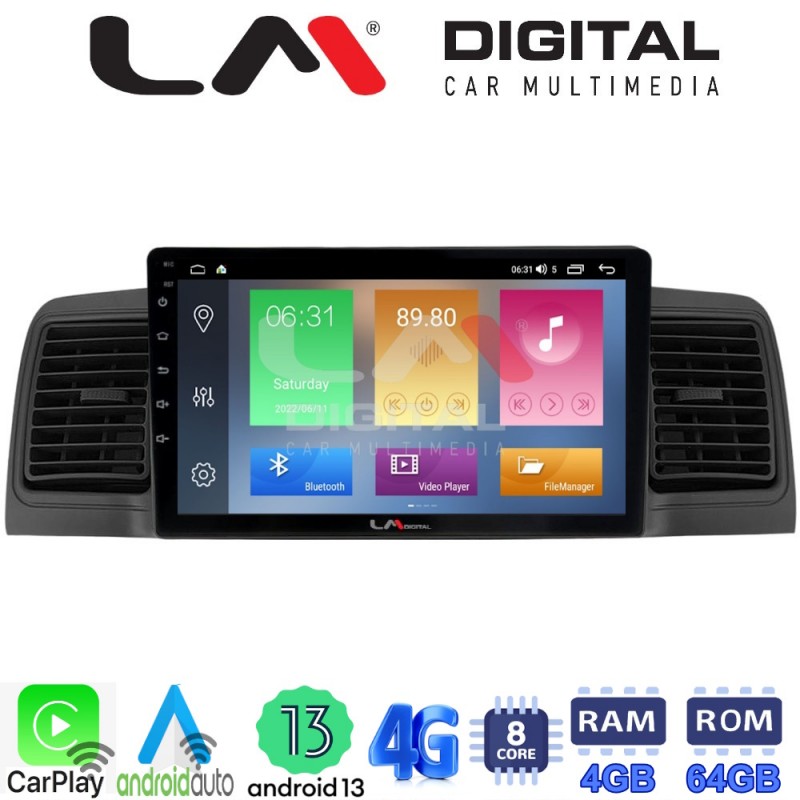 LM Digital - LM ZC8010B GPS Οθόνη OEM Multimedia Αυτοκινήτου για Toyota Corolla 2000-2007 (CarPlay/AndroidAuto/BT/GPS/WIFI/GPRS)