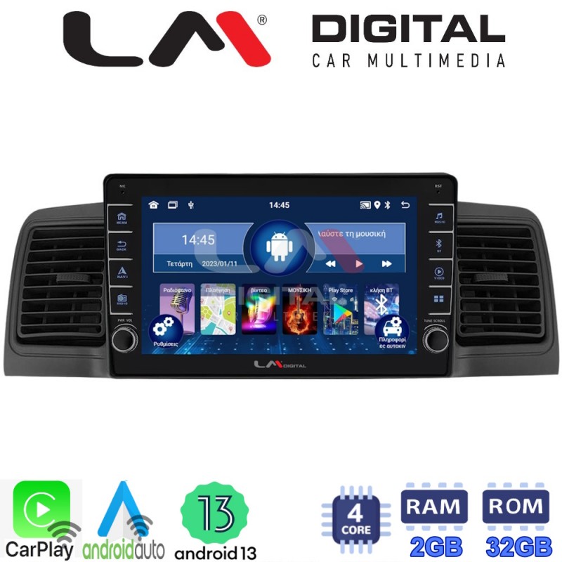 LM Digital - LM ZG4010B GPS Οθόνη OEM Multimedia Αυτοκινήτου για Toyota Corolla 2000-2007 (CarPlay/AndroidAuto/BT/GPS/WIFI/GPRS)