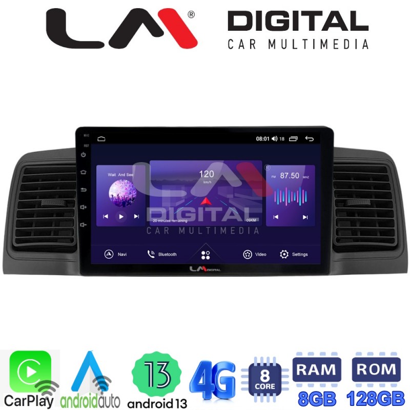 LM Digital - LM ZT8010B GPS Οθόνη OEM Multimedia Αυτοκινήτου για Toyota Corolla 2000-2007 (CarPlay/AndroidAuto/BT/GPS/WIFI/GPRS)