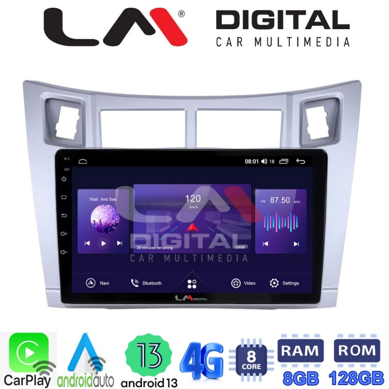 LM Digital - LM ZT8084S GPS Οθόνη OEM Multimedia Αυτοκινήτου για Τoyota Yaris 2006 &gt; 2011 (CarPlay/AndroidAuto/BT/GPS/WIFI/GPRS)