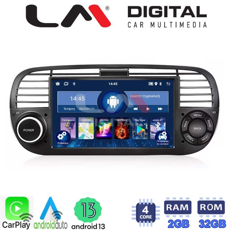 LM Digital - LM V4315 GPS Οθόνη OEM Multimedia Αυτοκινήτου για Fiat 500 2007 &gt; 2016 (CarPlay/AndroidAuto/BT/GPS/WIFI/GPRS)