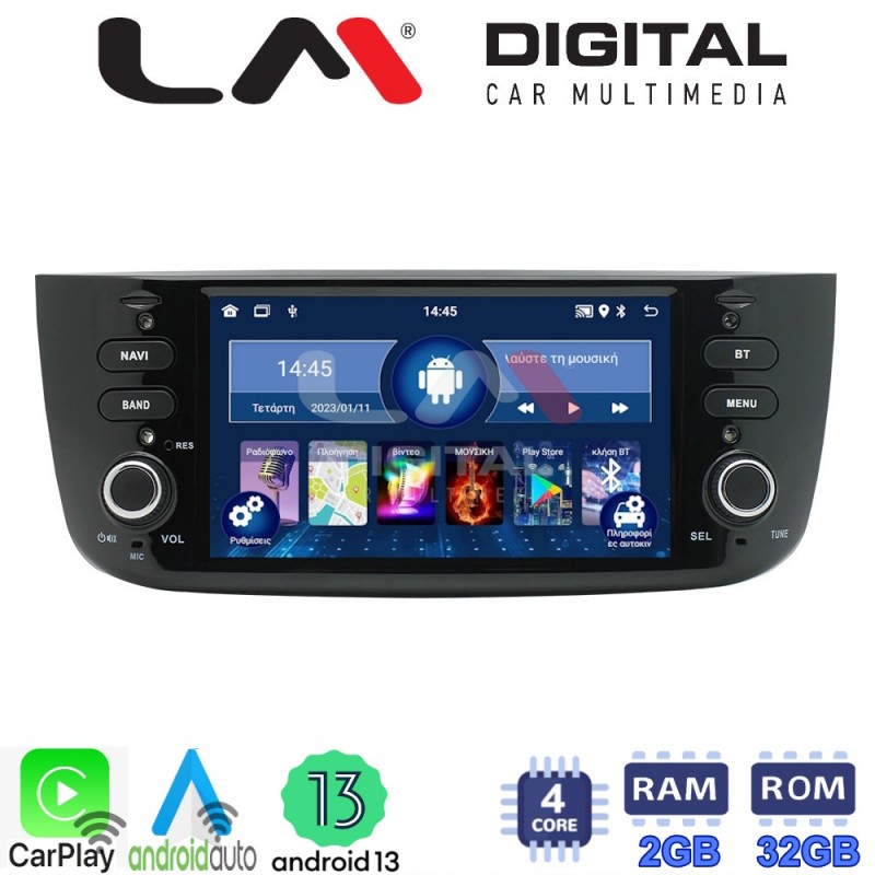 LM Digital - LM V4264 GPS Οθόνη OEM Multimedia Αυτοκινήτου για Fiat Grande Punto 2012&gt; (CarPlay/AndroidAuto/BT/GPS/WIFI/GPRS)