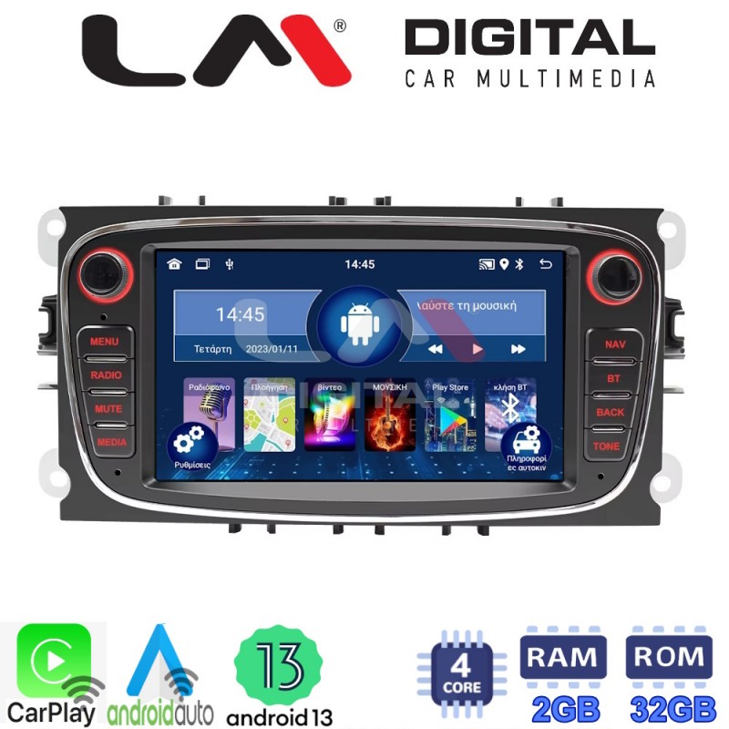 LM Digital - LM V4003B GPS Οθόνη OEM Multimedia Αυτοκινήτου για FORD FOCUS &gt; 2011FORD MONDEO 2007 &gt; 2014FORD GALAXY 2007 &gt; 2014FORD S-MAX 2008 &gt; 2014 (CarPlay/AndroidAuto/BT/GPS/WIFI/GPRS)