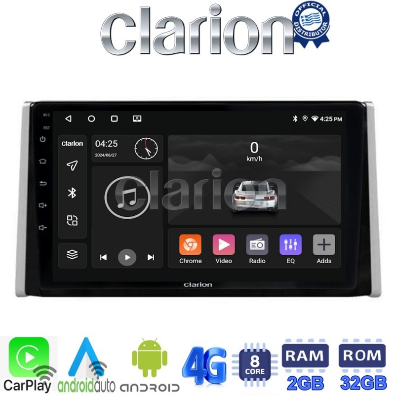 CLARION GL71572 Οθόνη OEM Multimedia Αυτοκινήτου για TOYOTA RAV 4  2019 &gt;  (CarPlay/AndroidAuto/BT/GPS/WIFI/GPRS)