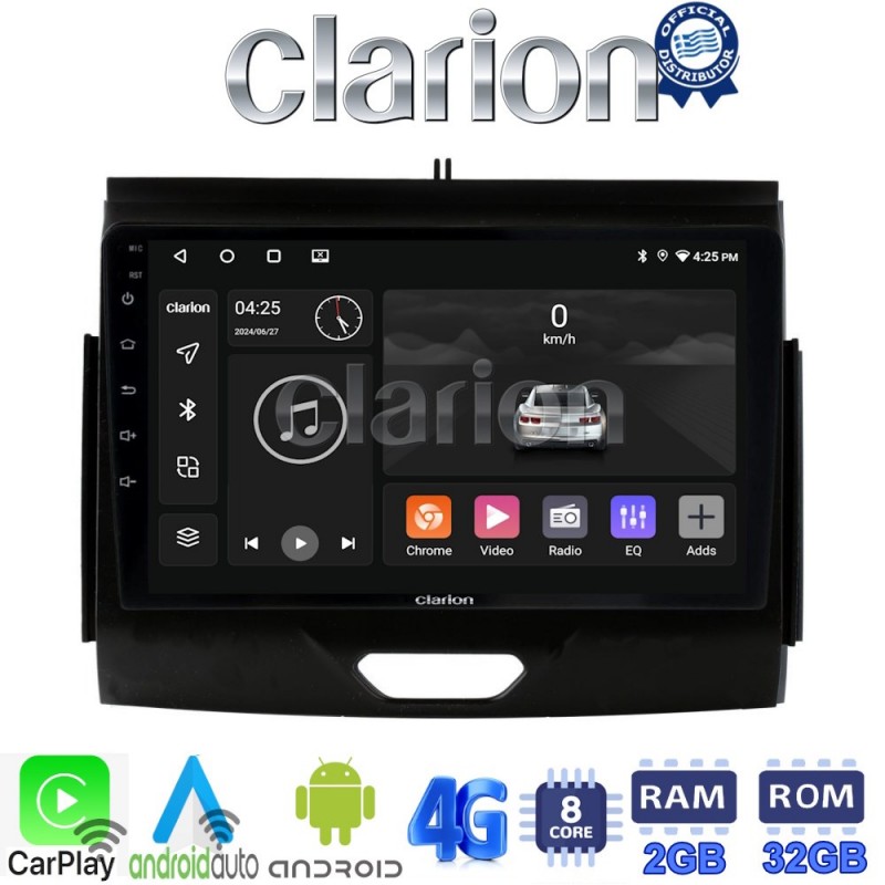 CLARION GL71576B Οθόνη OEM Multimedia Αυτοκινήτου για FORD RANGER 2015&gt;2020 (CarPlay/AndroidAuto/BT/GPS/WIFI/GPRS)