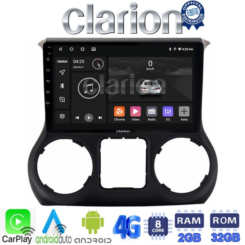 CLARION GL71745 Οθόνη OEM Multimedia Αυτοκινήτου για JEEP WRANGLER 2011&gt;2018 (CarPlay/AndroidAuto/BT/GPS/WIFI/GPRS)