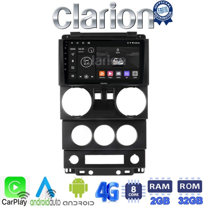 CLARION GL71748B Οθόνη OEM Multimedia Αυτοκινήτου για JEEP WRANGLER 2007 &gt; 2011 (CarPlay/AndroidAuto/BT/GPS/WIFI/GPRS)