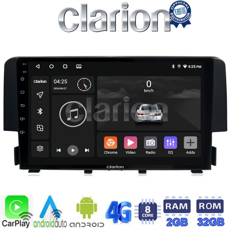 CLARION GL71941 Οθόνη OEM Multimedia Αυτοκινήτου για HONDA CIVIC 2016&gt; (CarPlay/AndroidAuto/BT/GPS/WIFI/GPRS)