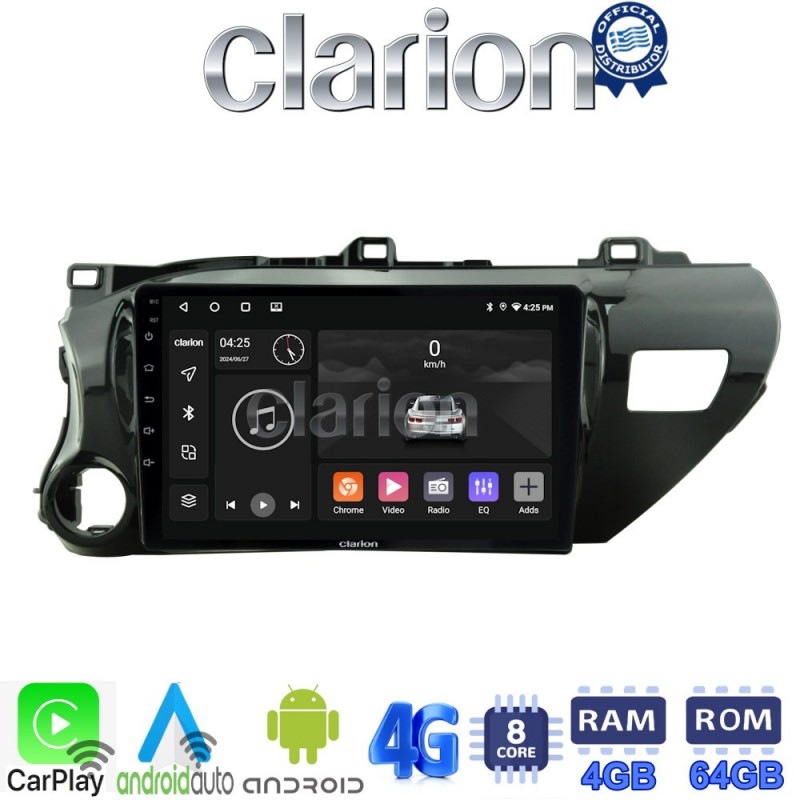 CLARION GL72588 Οθόνη OEM Multimedia Αυτοκινήτου για TOYOTA HILUX 2017&gt;   (CarPlay/AndroidAuto/BT/GPS/WIFI/GPRS)