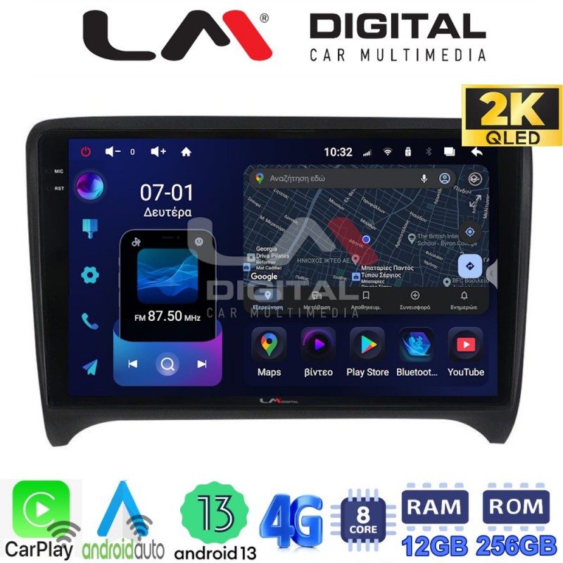 LM ZS8078 GPS Οθόνη OEM Multimedia Αυτοκινήτου για AUDI TT  2007 &gt; 2014 (CarPlay/AndroidAuto/BT/GPS/WIFI/GPRS)