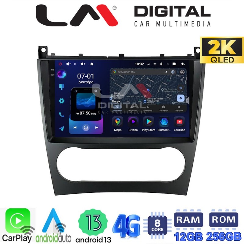 LM ZS8093 GPS Οθόνη OEM Multimedia Αυτοκινήτου για MERCEDES C class (W203) – CLC  2004&gt;2008 (CarPlay/AndroidAuto/BT/GPS/WIFI/GPRS)