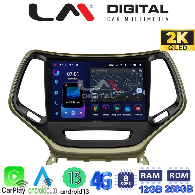 LM ZS8119 GPS Οθόνη OEM Multimedia Αυτοκινήτου για JEEP CHEROKEE 2014&gt;  (CarPlay/AndroidAuto/BT/GPS/WIFI/GPRS)