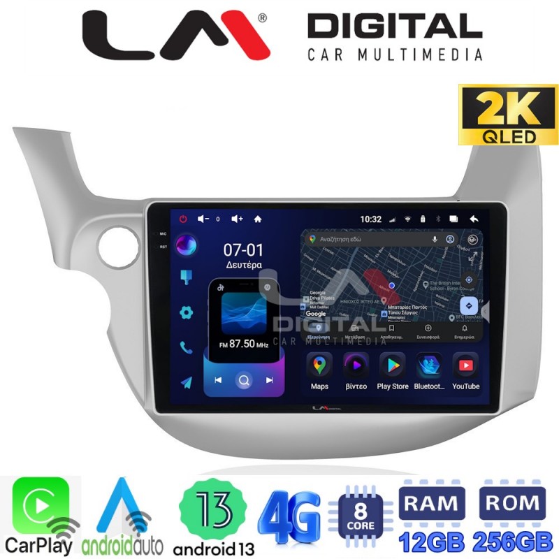 LM ZS8549 GPS Οθόνη OEM Multimedia Αυτοκινήτου για HONDA JAZZ 2008&gt;2013 (CarPlay/AndroidAuto/BT/GPS/WIFI/GPRS)