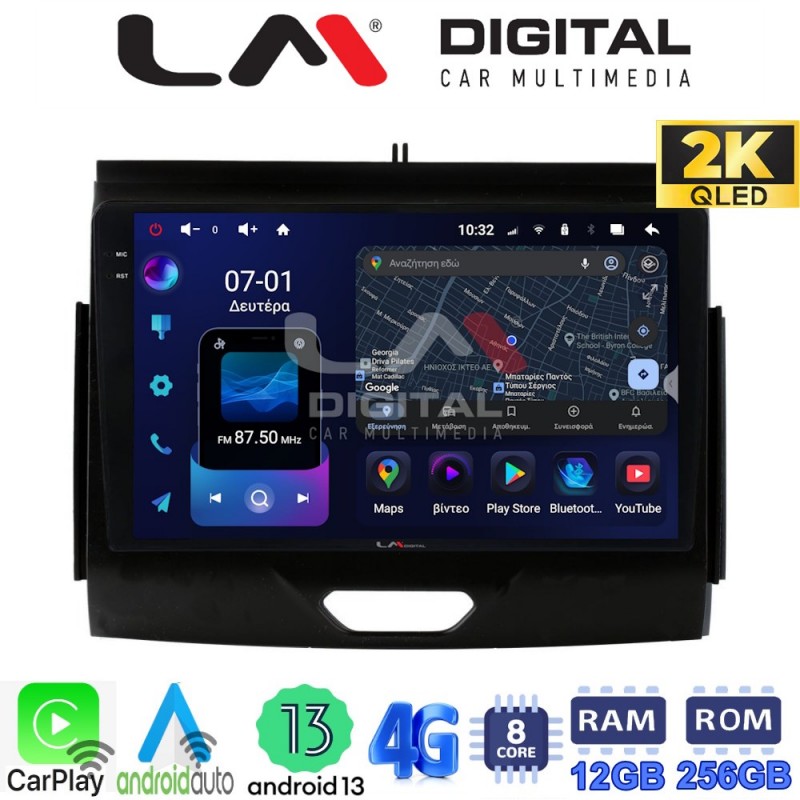 LM ZS8576B GPS Οθόνη OEM Multimedia Αυτοκινήτου για FORD RANGER 2015&gt;2020 (CarPlay/AndroidAuto/BT/GPS/WIFI/GPRS)